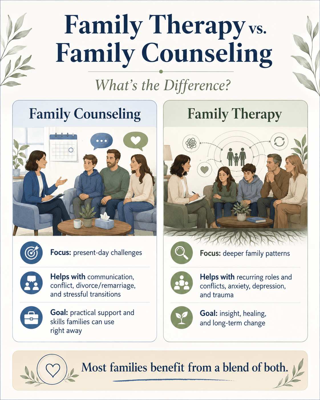 family therapy vs family counseling
